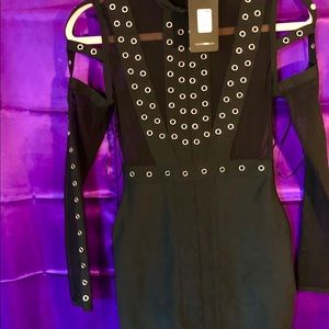 New fashion nova xsmall black bandage dress